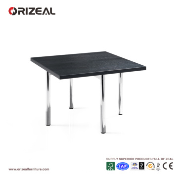 Mesa de centro orizeal preto quadrado cromado (oz-otb005)